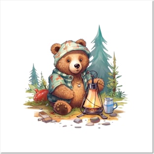 Camping Bear #1 Posters and Art